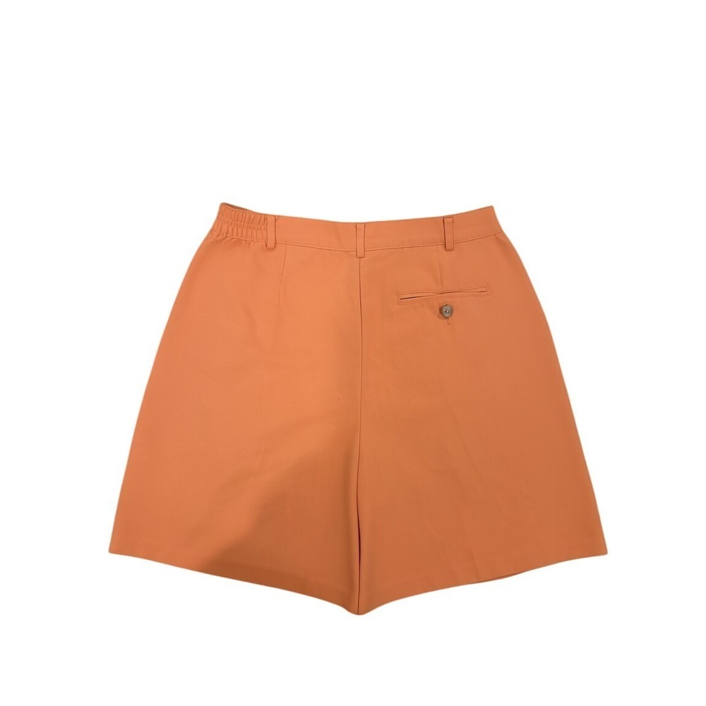 IZOD Womens Orange Pleated High Rise Walking Shorts X-Tra Dry Size 8 - Picture 3 of 4